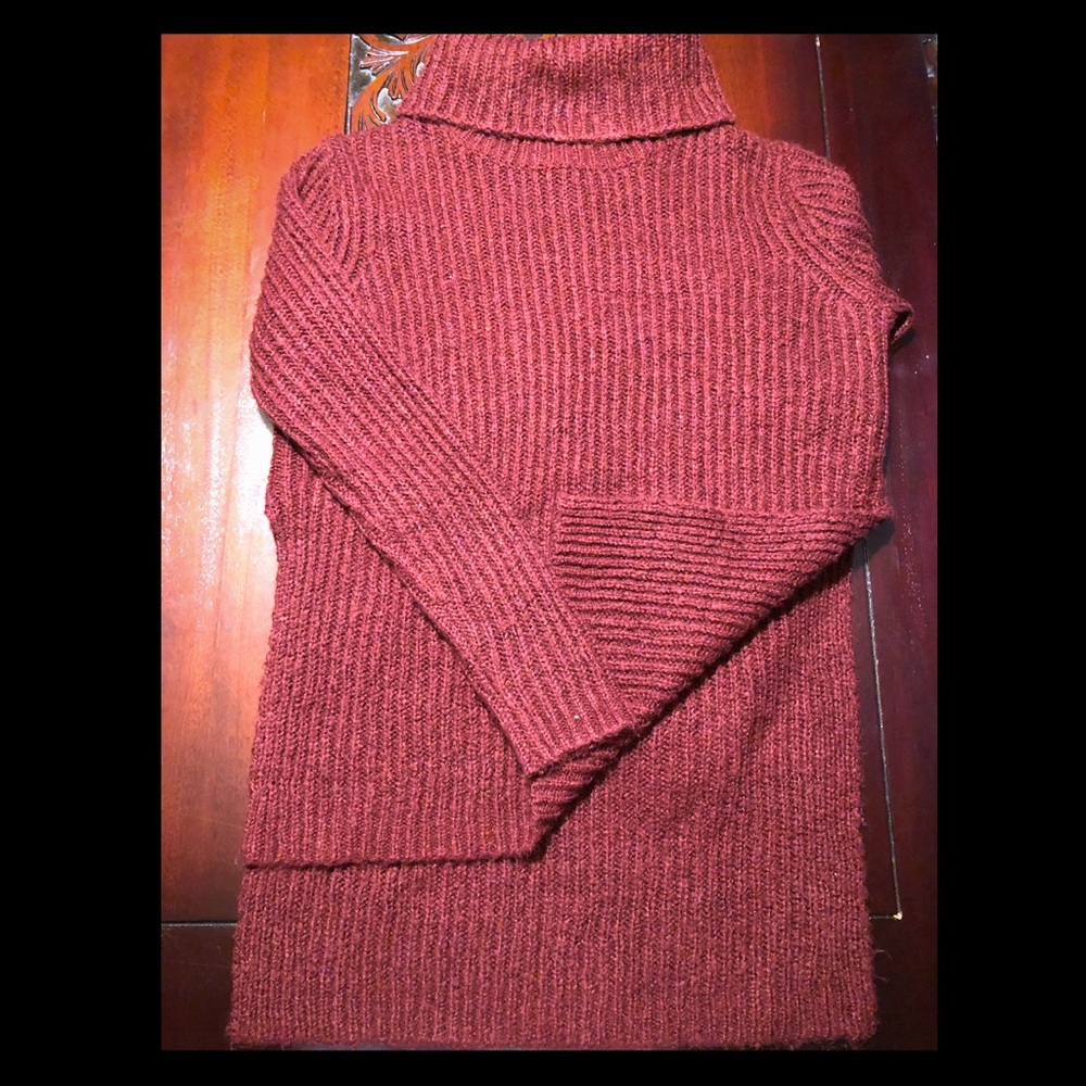 Forever 21 Burgundy Cowl-neck Sweater